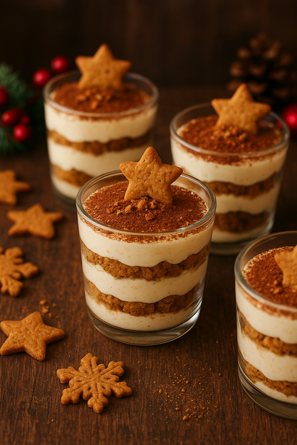 Zuckerfreies Spekulatius-Tiramisu im Glas – das perfekte Weihnachtsdessert ohne Zucker