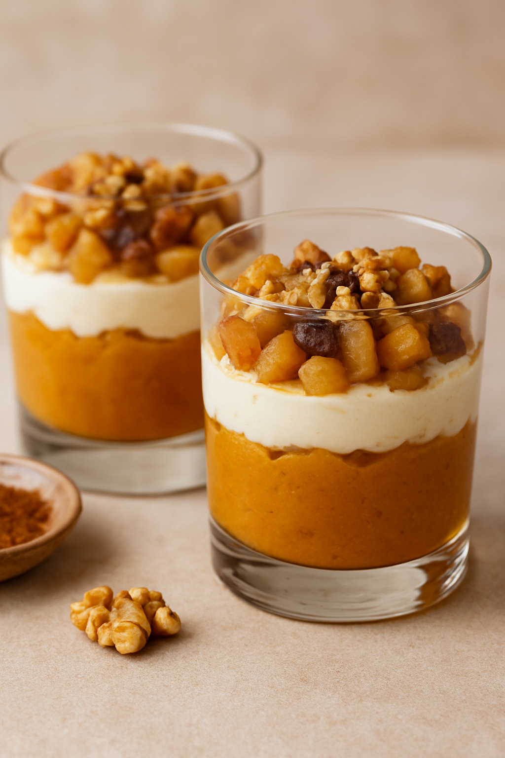 Cremiges Kürbis-Dattel-Dessert (ohne Zucker & Zuckerersatz)