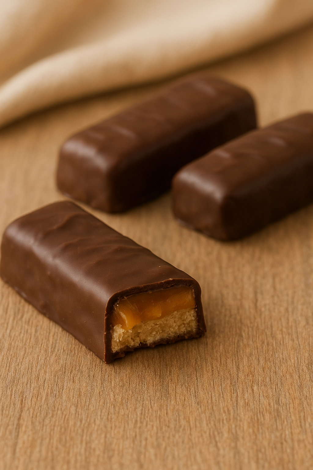 (Industrie)zuckerfreie Schoko-Karamell-Riegel (Low Carb)