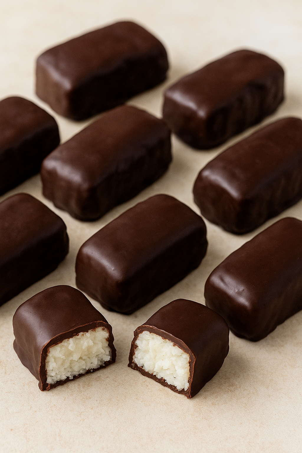 (Industrie)zuckerfreie Bounty-Riegel – saftig, schokoladig, unwiderstehlich