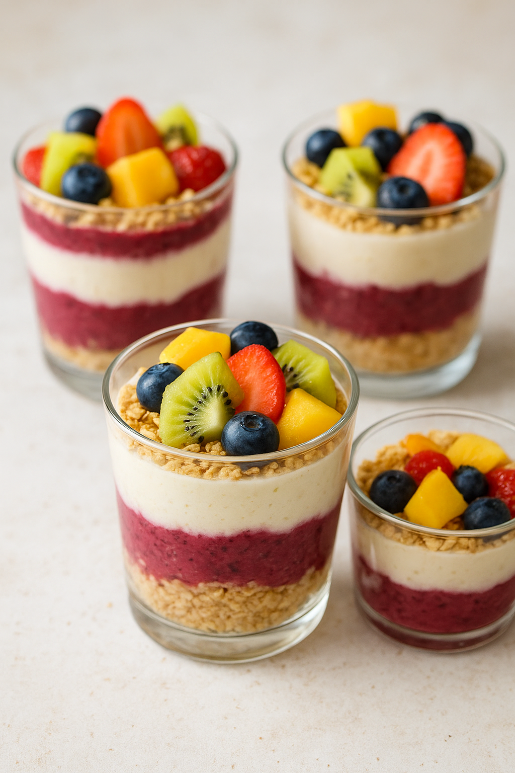 Bunte Quark-Beeren-Cups (zuckerfrei & kinderfreundlich)