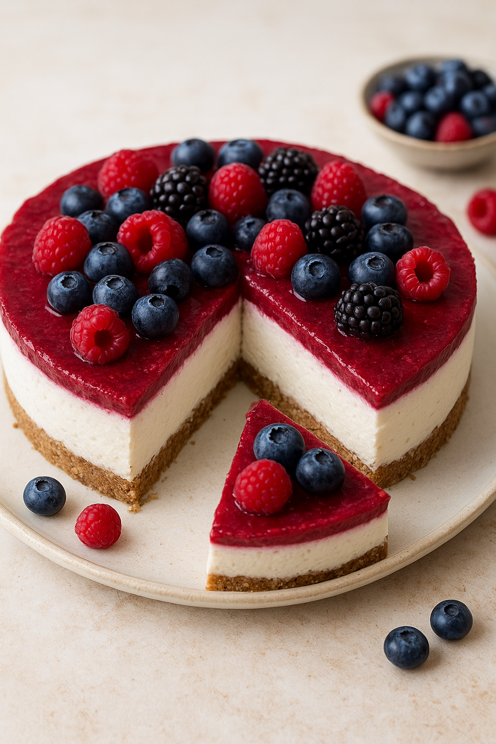 Zuckerfreie Beeren-Joghurt-Torte – leicht, cremig und voller Geschmack