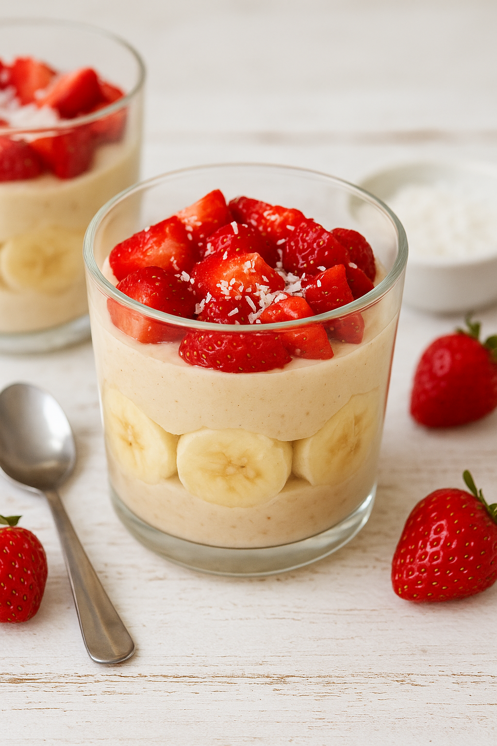 Bananen-Erdbeer-Creme im Glas (zuckerfrei)