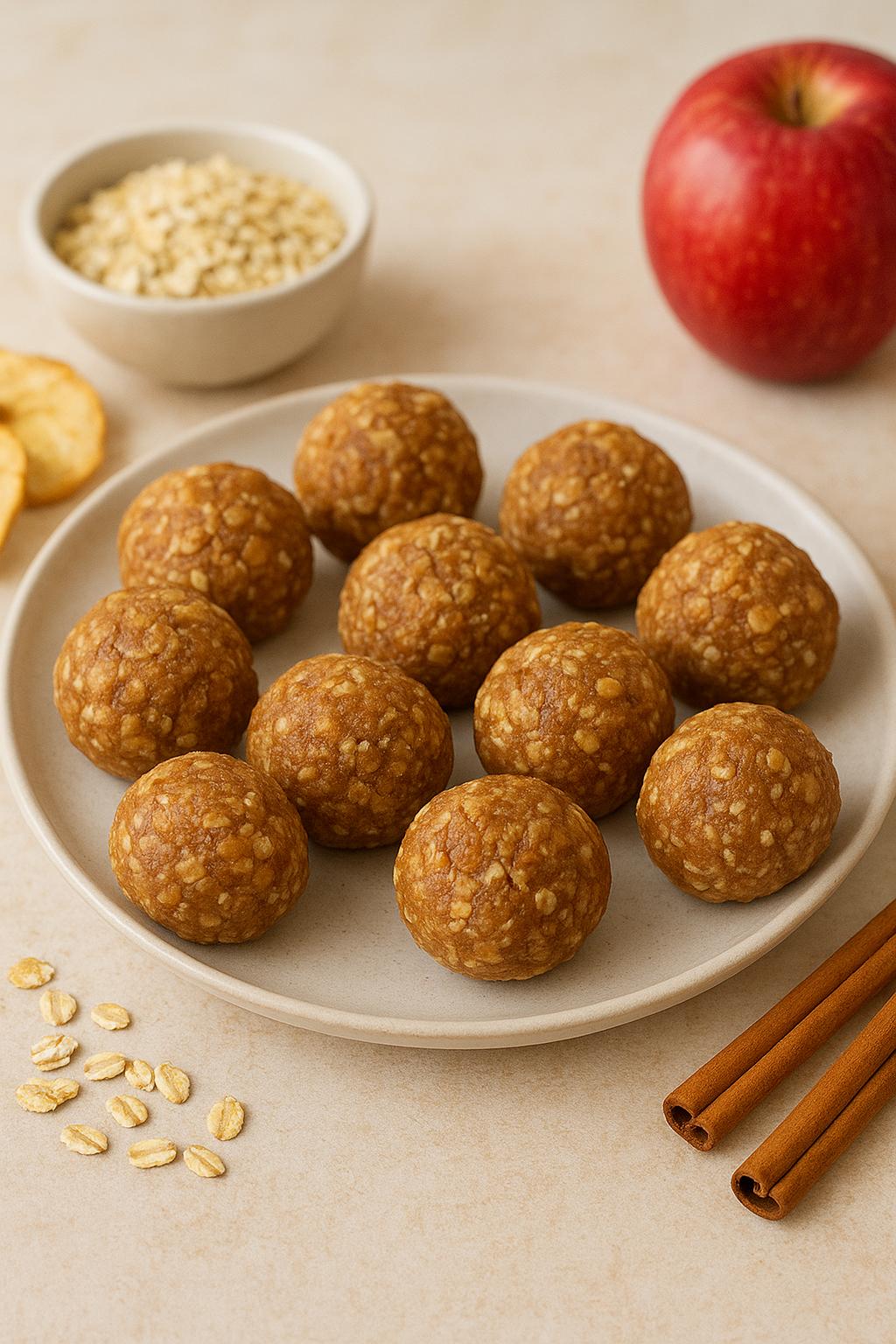 Apfel-Zimt-Energie-Bällchen (zuckerfrei, ohne Backen)