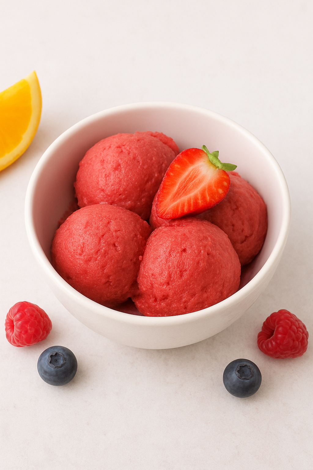 Zuckerfreies Fruchteis (ohne Eismaschine)