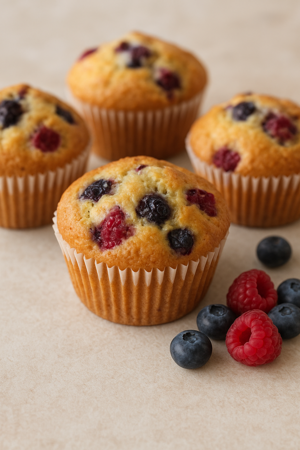Käse-Beeren-Muffins ohne Zucker – das gesunde Rezept für saftige Protein-Muffins